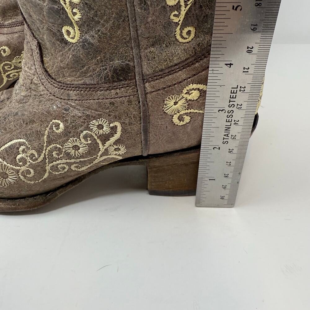 Corral Boots Women's 8.5 M Tan Bone Floral Embroidery Western Boot Rodeo Cowgirl - Picture 7 of 15